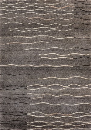 Ocean Waves Grey Rug