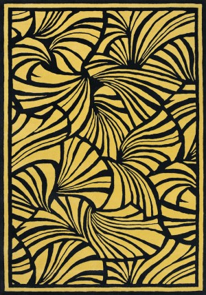 Japanese Fans Gold Rug
