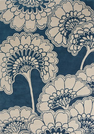 Japanese Floral Midnight Rug