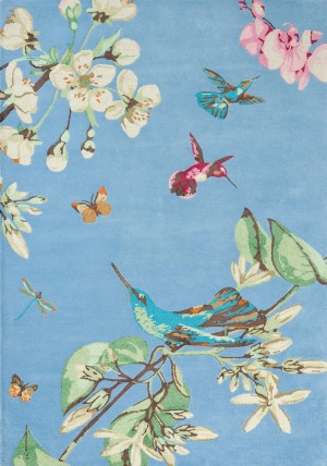Hummingbird Blue Rug