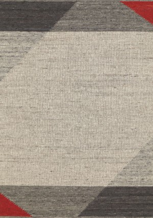 Edgy Grey Red Rug