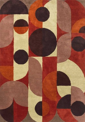 Cosmo Red Pale Green Rug