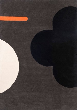 Geo Flower Graphite Rug