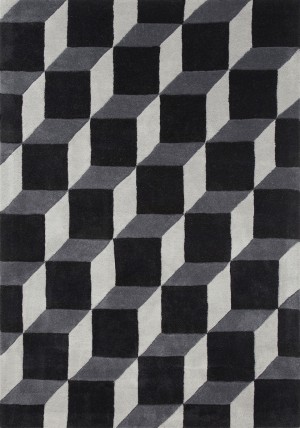 Plaza Grey Black Rug