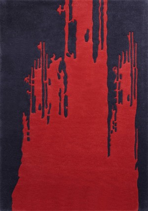 Borealis Charcoal Red Rug