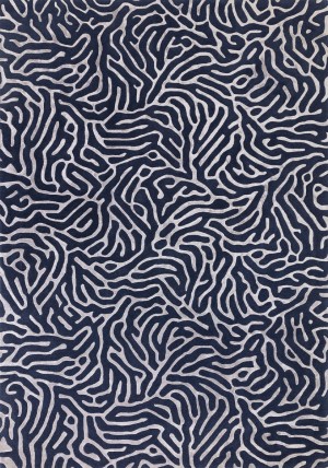 Coral Navy Rug