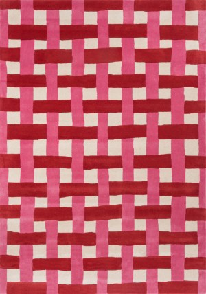 Basket Weave Coral Rug