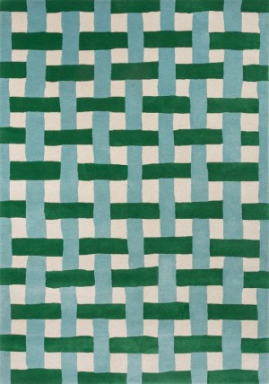 Basket Weave Emerald Rug
