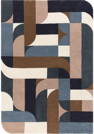 Klotski Teal Rug