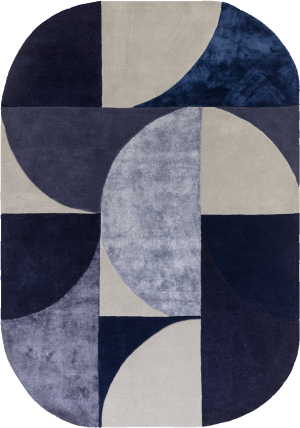 Matrix Oval Indigo Rug