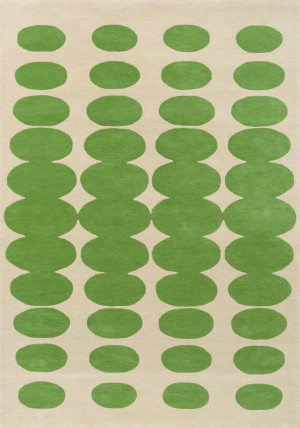 Optical Oval Green Rug
