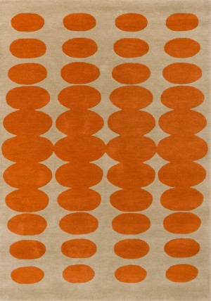 Optical Oval Orange Rug
