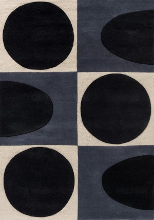 Spot Square Blue Rug