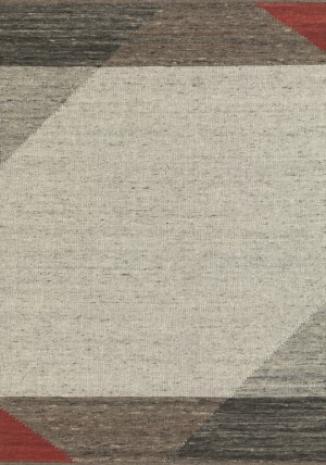 Edgy Grey Red Rug