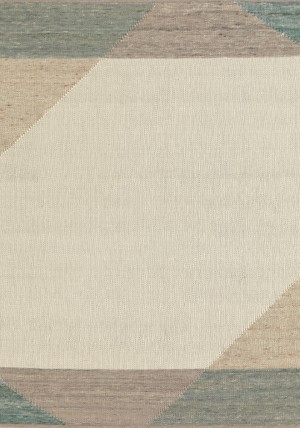 Edgy Cream Teal Rug