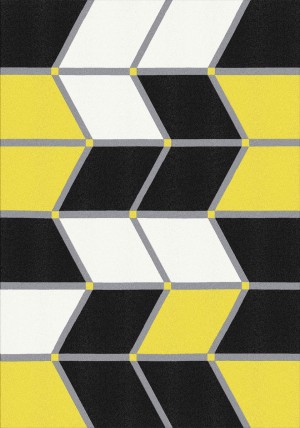 Krystal Black Yellow Rug