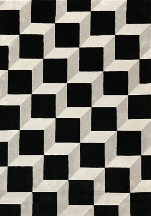 Plaza Black Light Grey Rug